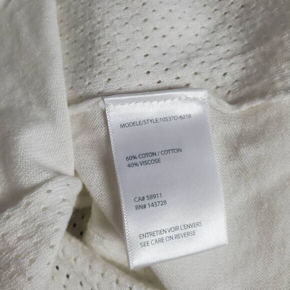 Tribal Women’s White Open Knit Button Front Cardigan Sweater Size Small - Picture 6 of 7